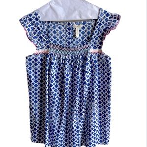 Matilda Jane Women’s Blouse Size Small Sleeveless Pastel Ruffle Shoulder